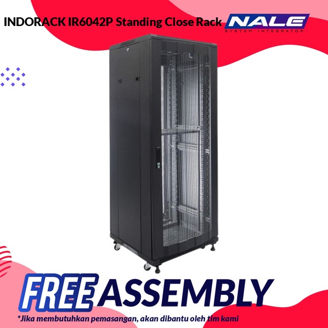 IR6042P-1 INDORACK IR6042P Standing Close Rack 42U 600mm Depth Perforated Door - Gambar 1