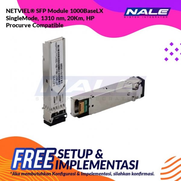 NETVIEL® SFP Module 1000BaseLX SingleMode, 1310 nm, 20Km, HP Procurve Compatible