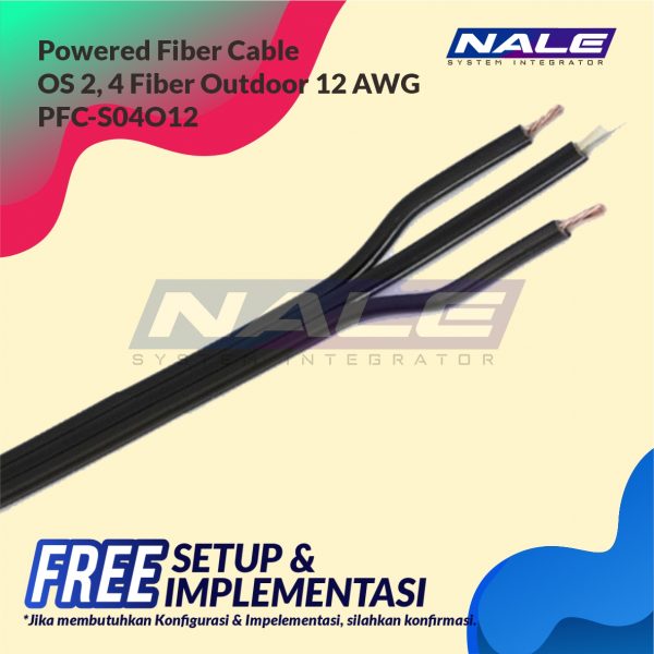 Powered Fiber Cable, OS2, 4 Fibers, Outdoor, 12AWG Conductor (PFC-S04O12)
