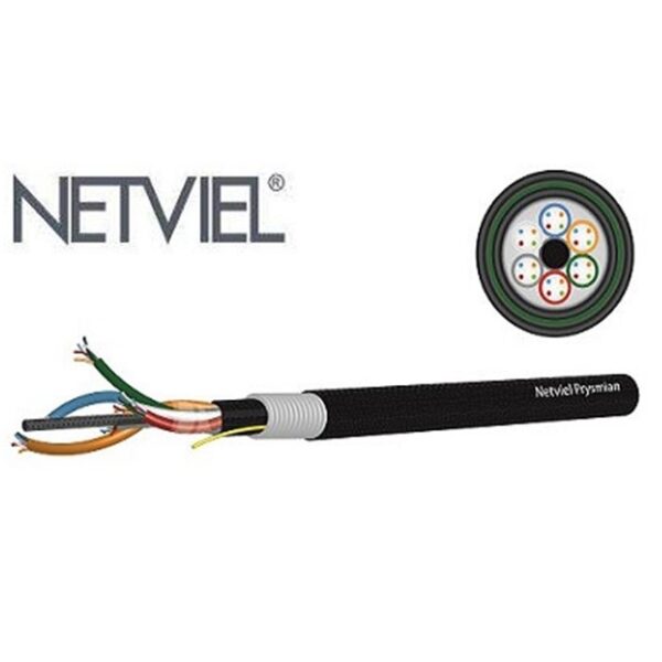 Netviel 8 Core OM4 Multimode, Outdoor DIRECTDEPTH Direct Buried Armoured, Double Jacket 50/125um MULTILOOSETUBE