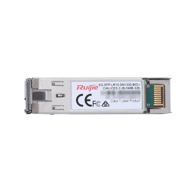 Slide1 Ruijie XG-SFP-LR10-SM1330-BIDI-I 10G BiDi SFP+ 1330nm-TX/1270nm-RX 10-km DOM Simplex LC SMF Transceiver Module - Gambar 1